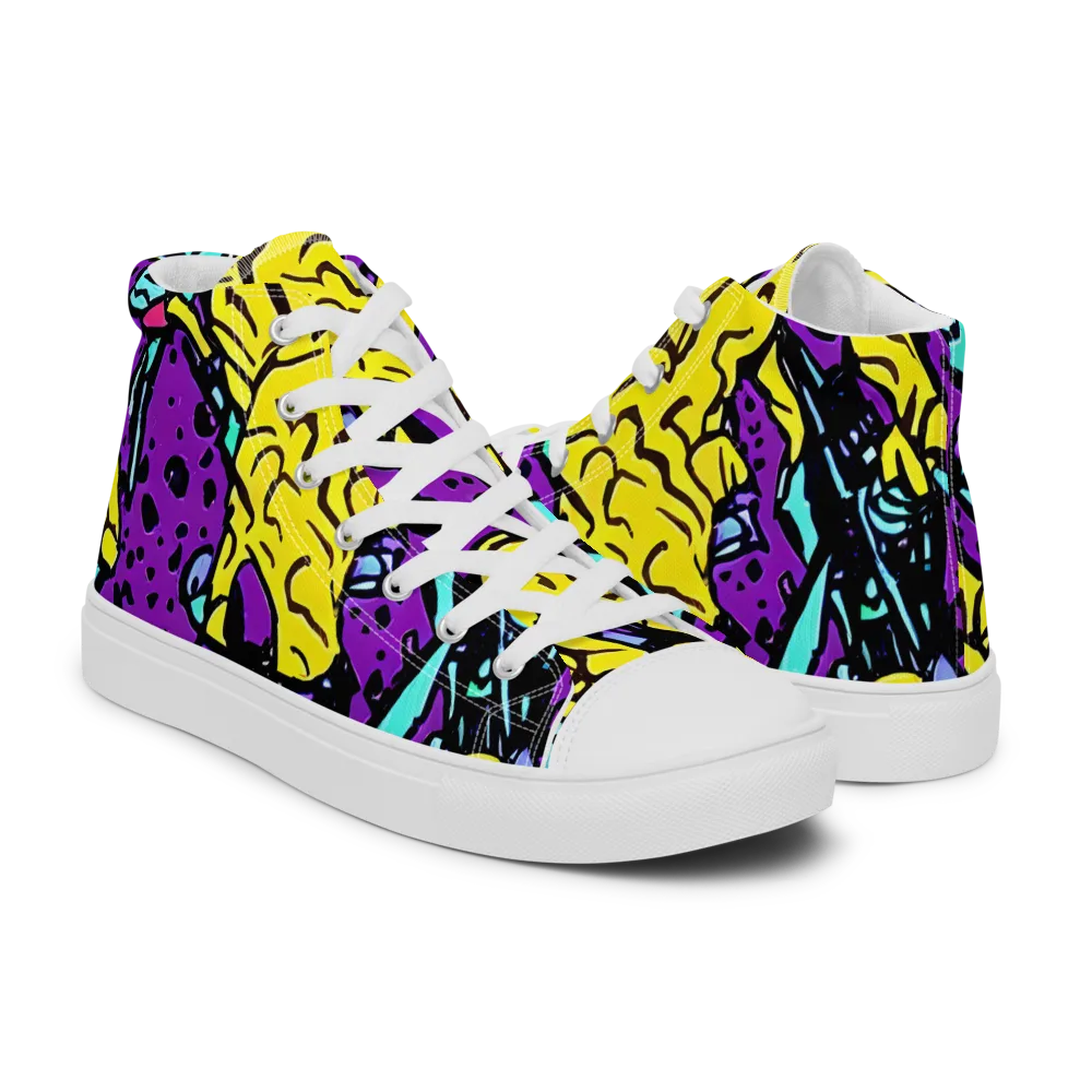 Wild Prism on Women's High Top Canvas Shoes — Right