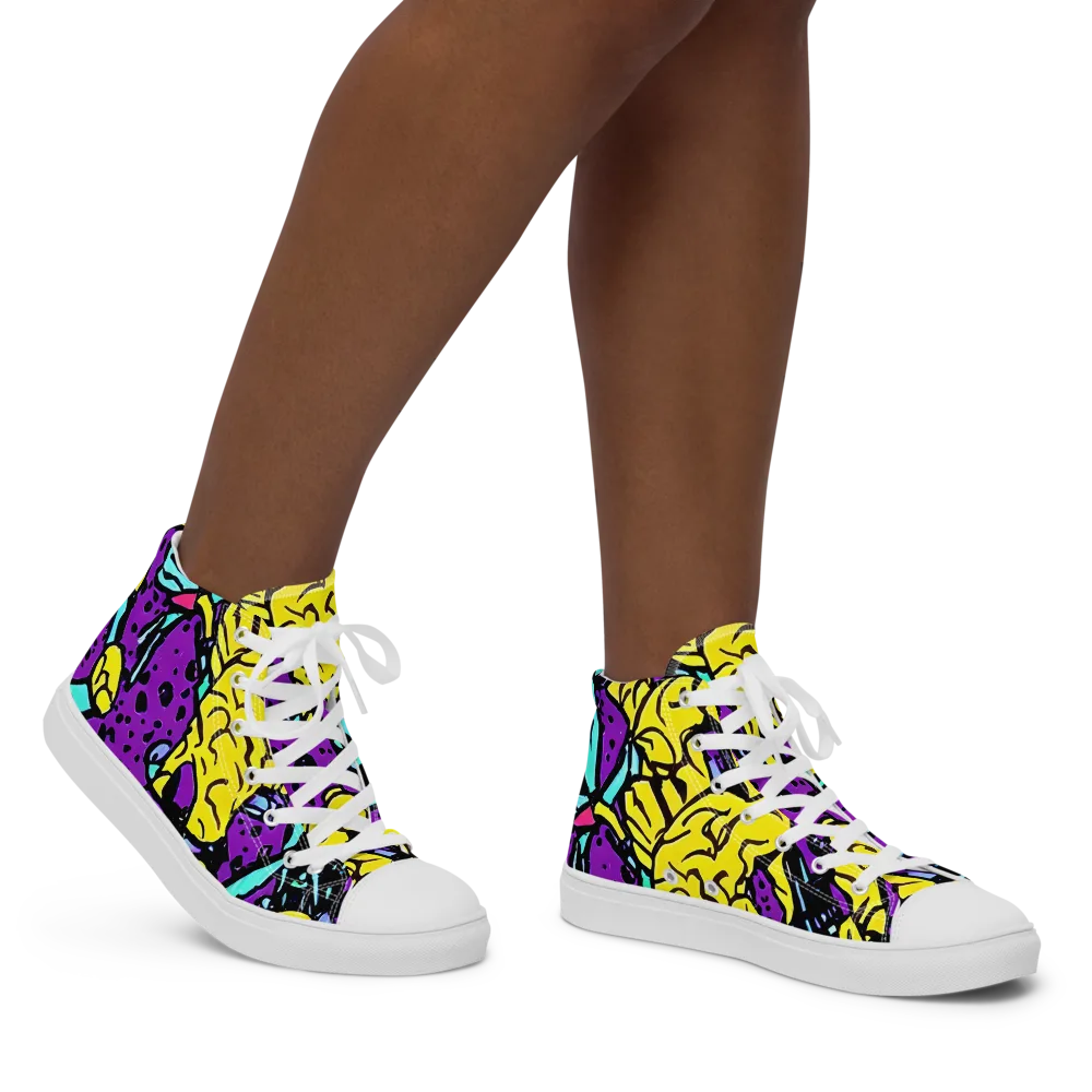 Wild Prism on Women's High Top Canvas Shoes — Right