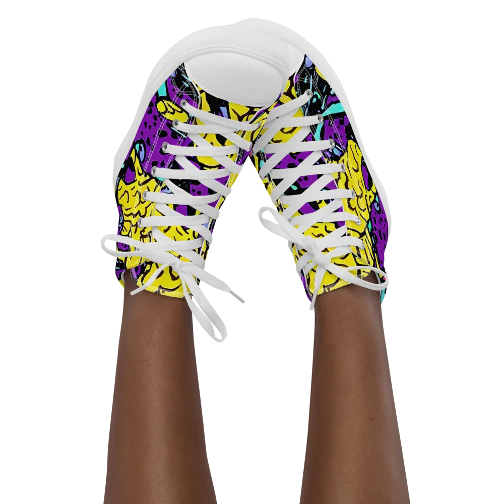 Wild Prism on Women's High Top Canvas Shoes — Front