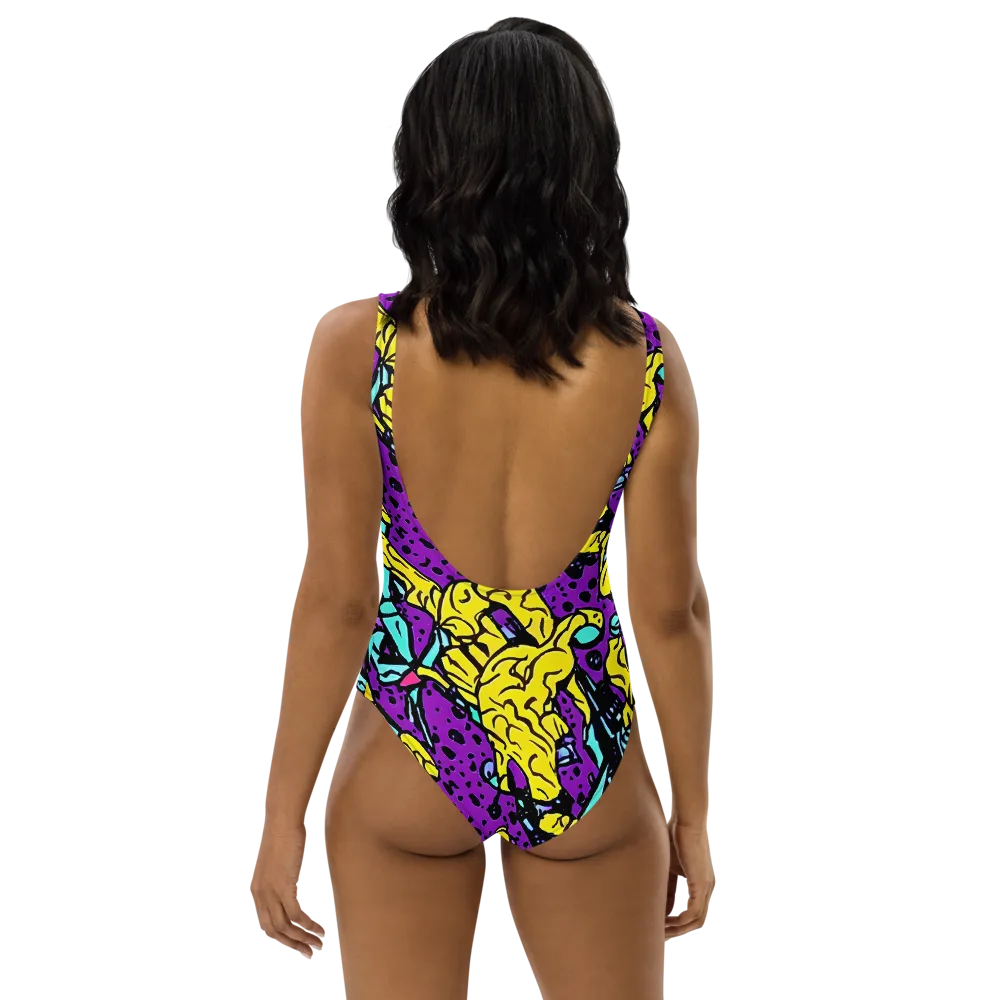 Wild Prism on One-Piece Swimsuit — Back