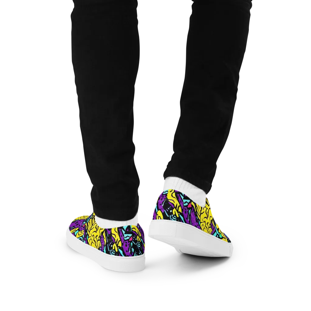 Wild Prism on Men's Lace-Up Canvas Shoes — Back
