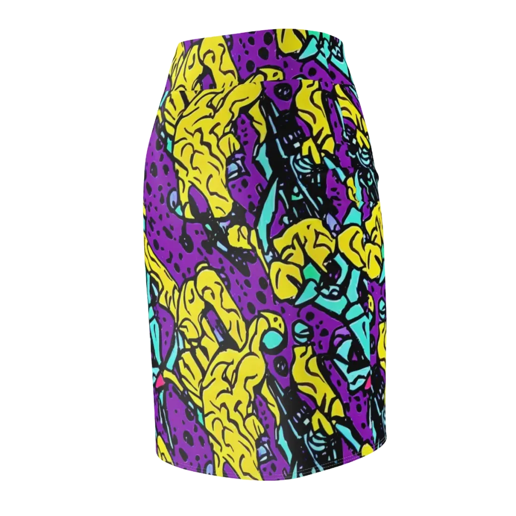 Wild Prism on Pencil Skirt — Back Side