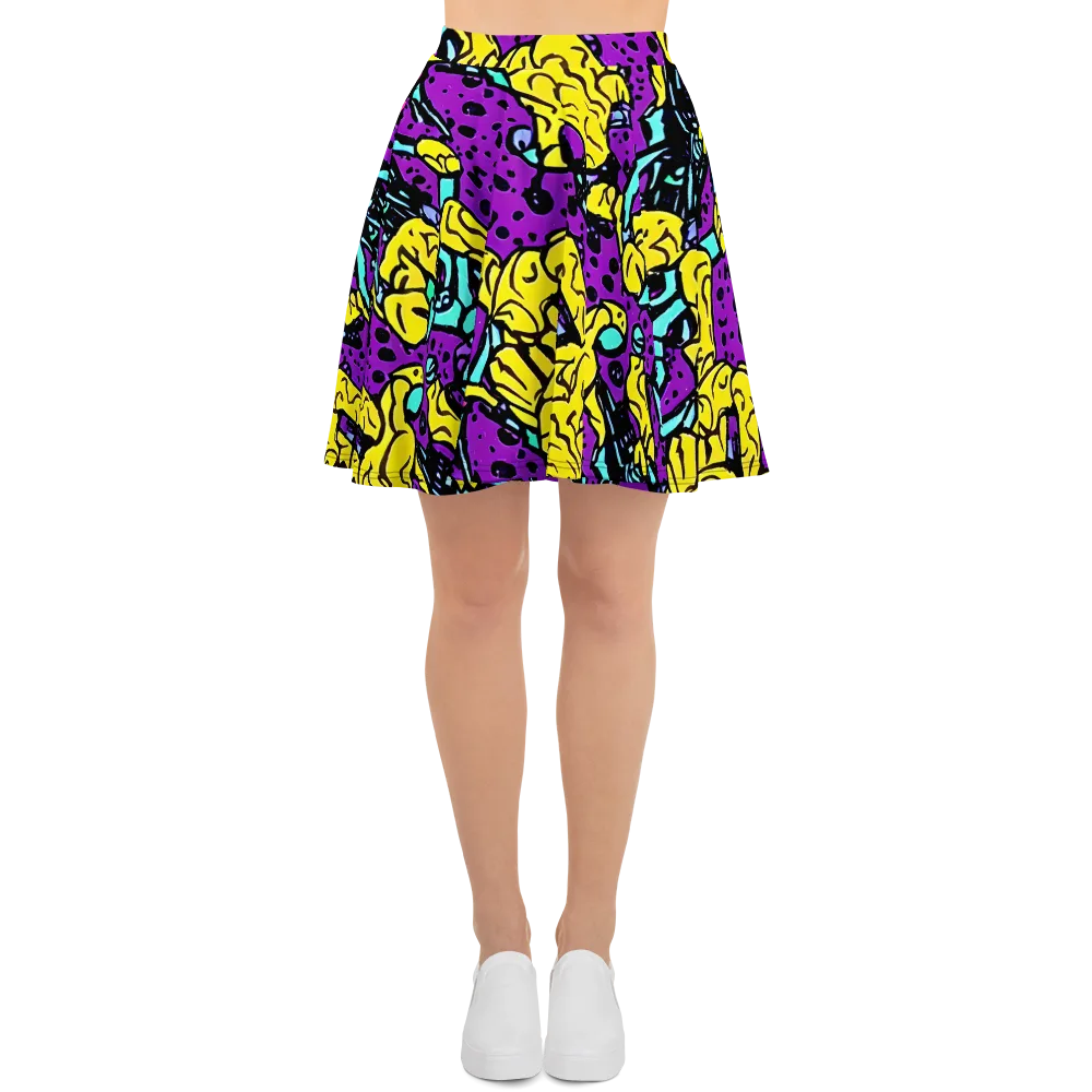 Wild Prism on Skater Skirt — Front
