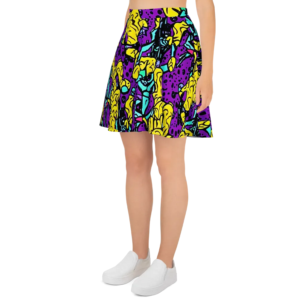 Wild Prism on Skater Skirt — Left