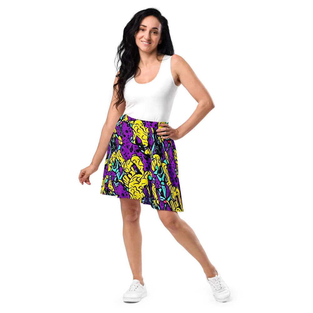 Wild Prism on Skater Skirt — Front