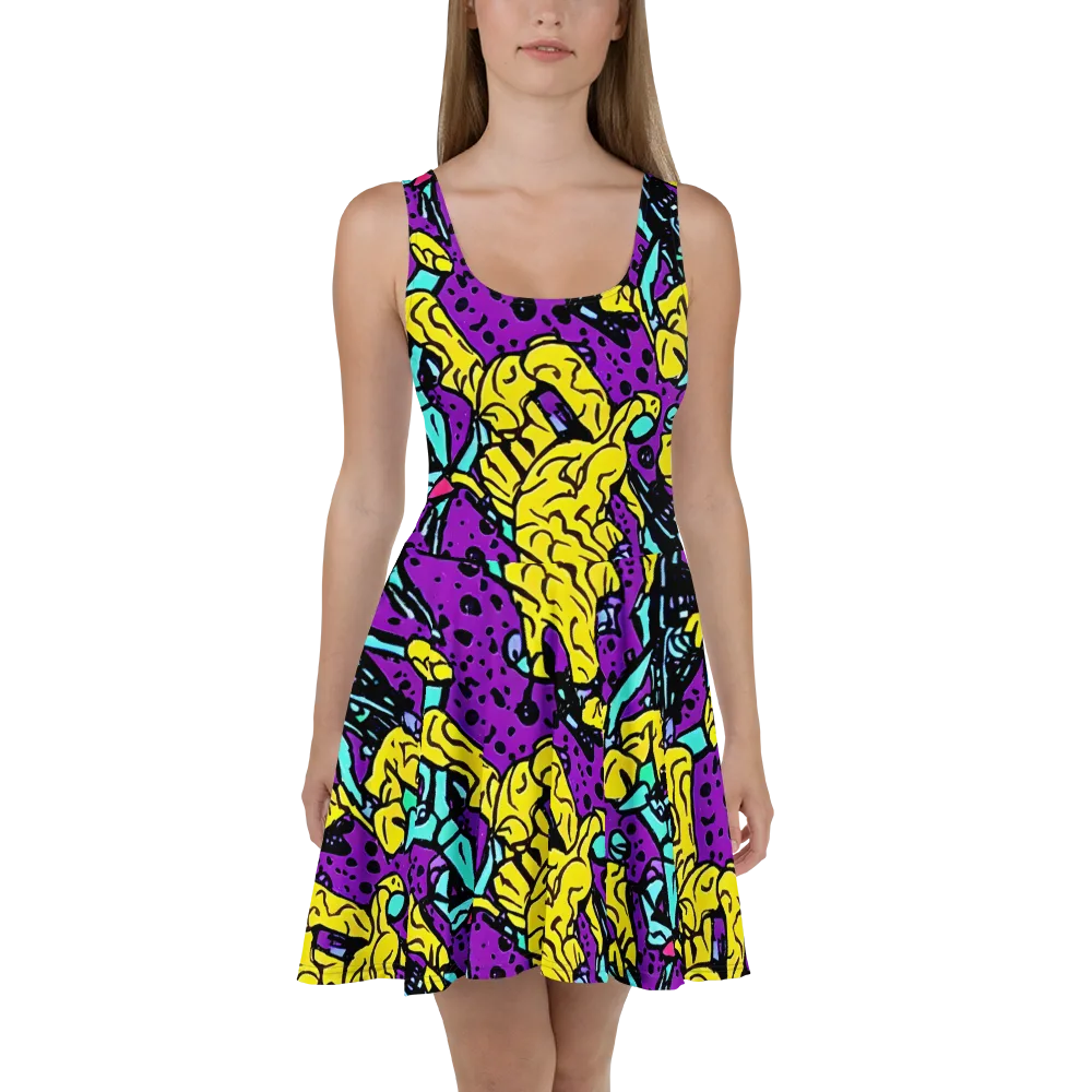 Wild Prism on Skater Dress — Front