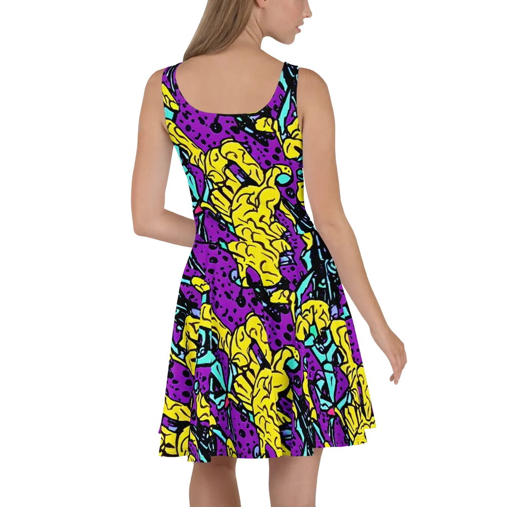 Wild Prism on Skater Dress — Back