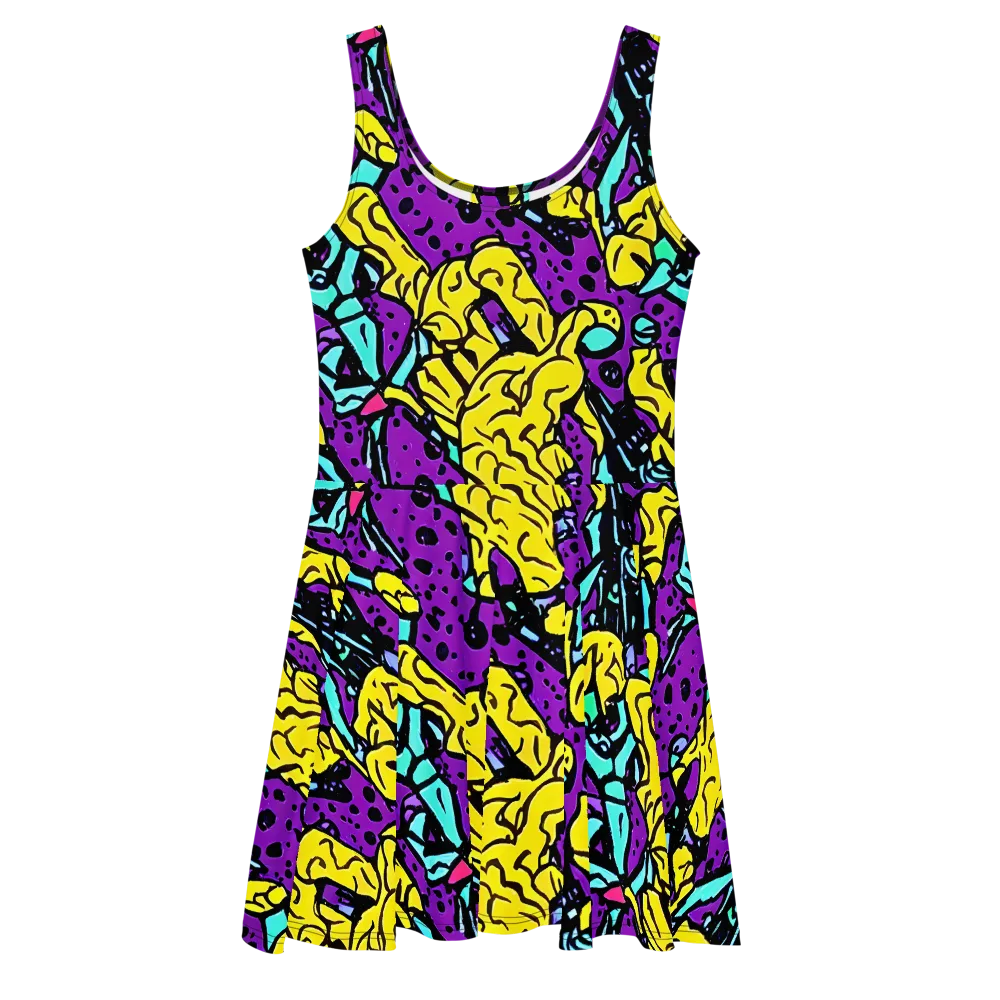 Wild Prism on Skater Dress — Front