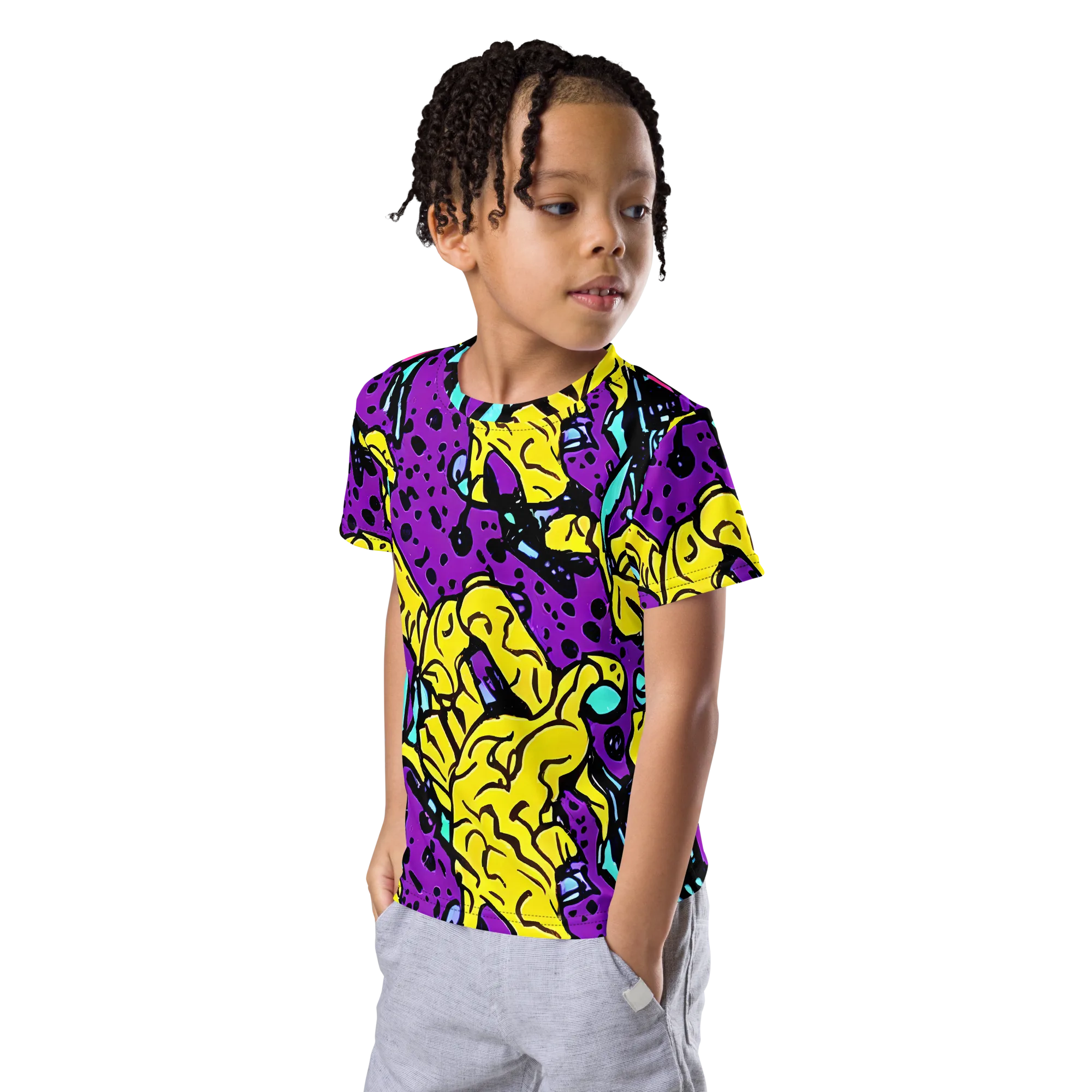 Wild Prism on Kids Crew Neck T-Shirt — Left Front