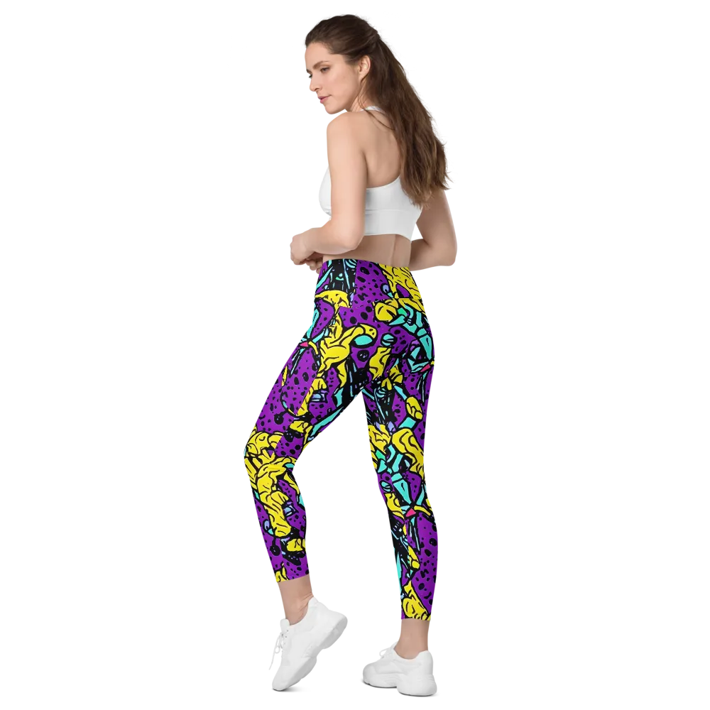 Wild Prism on Leggings with Pockets — Left Back