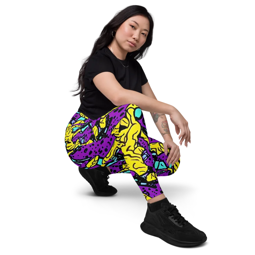 Wild Prism on Leggings with Pockets — Right Front