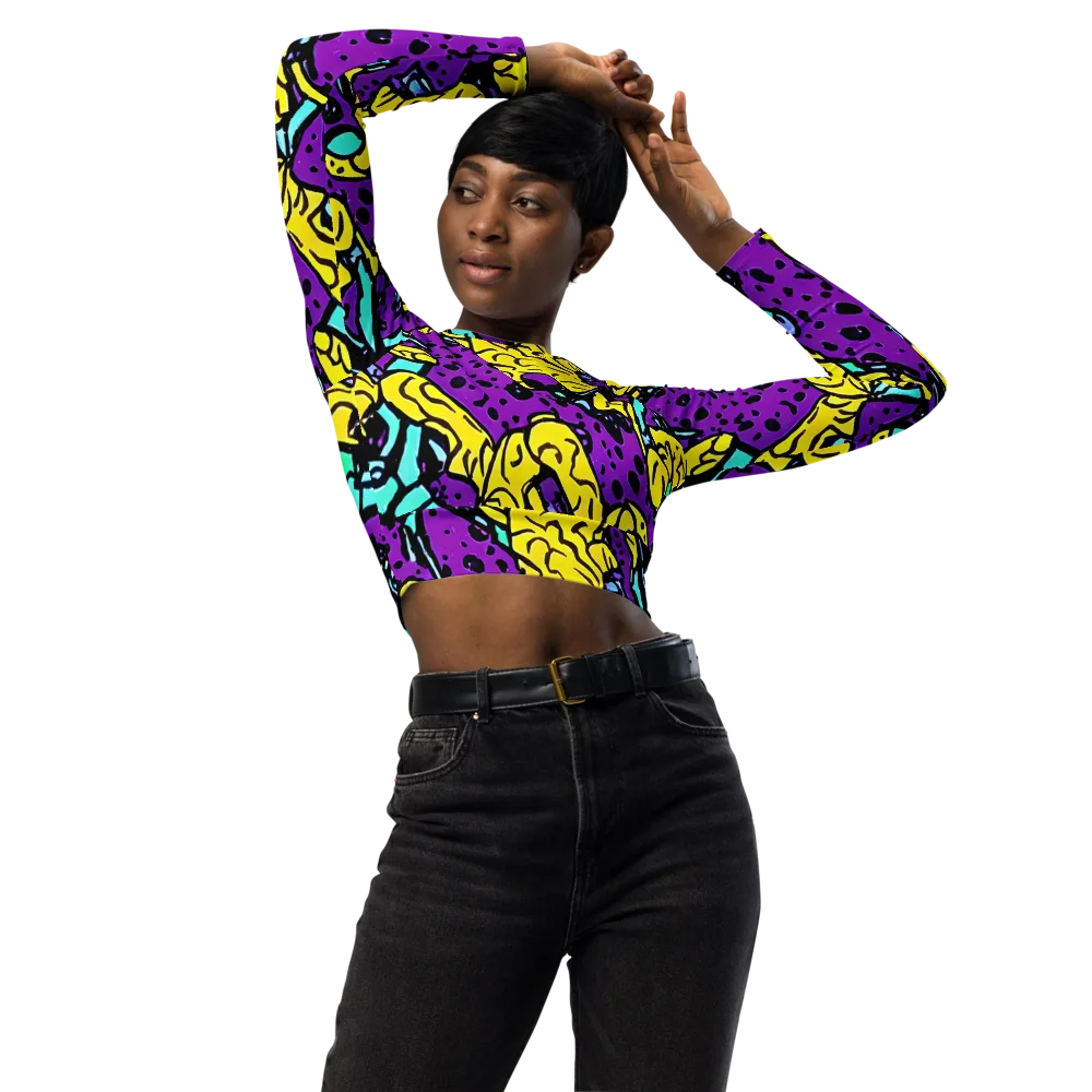 Wild Prism on Long Sleeve Crop Top — Front