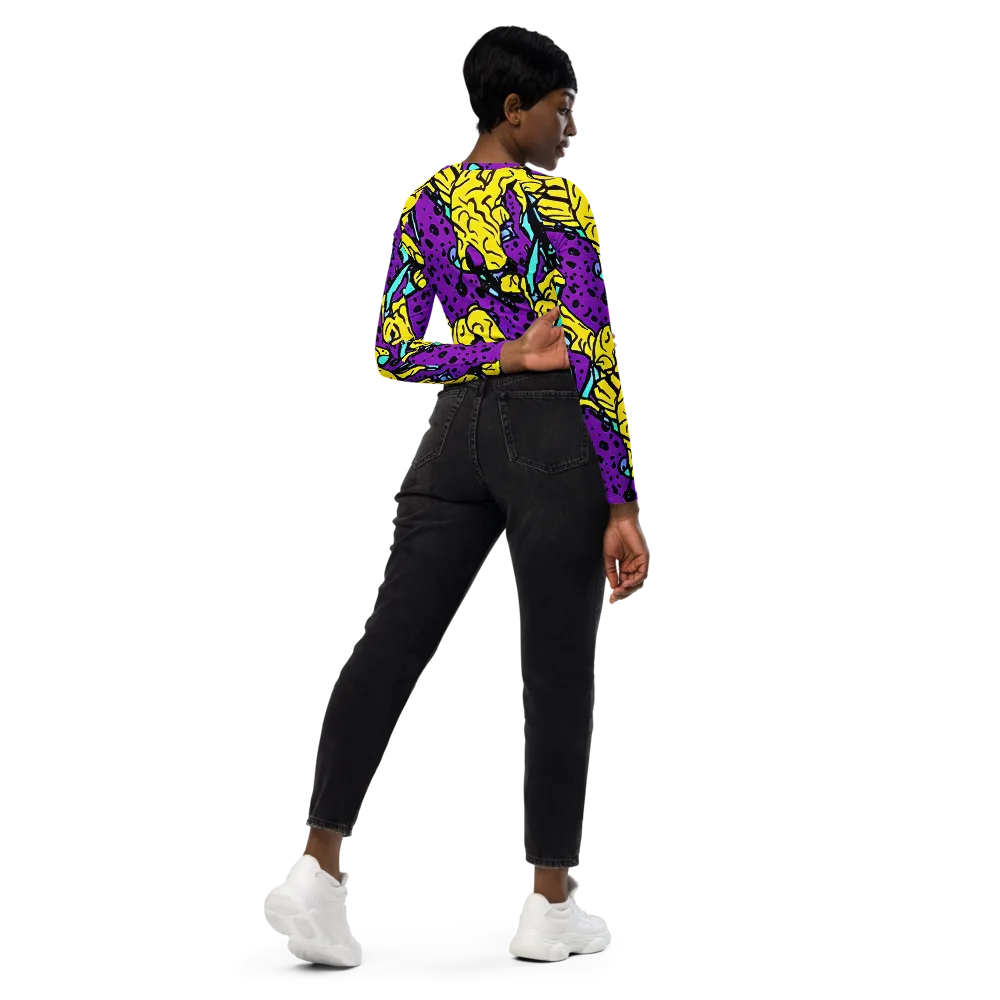 Wild Prism on Long Sleeve Crop Top — Right Back
