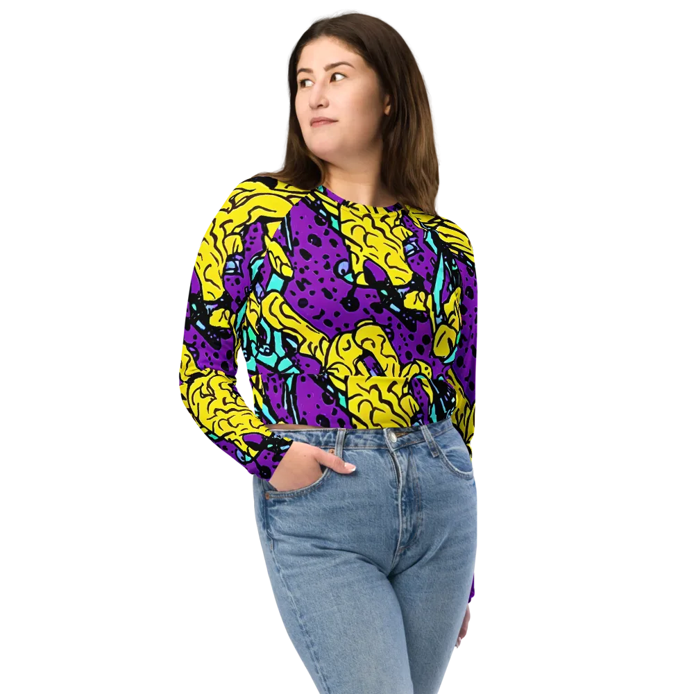 Wild Prism on Long Sleeve Crop Top — Front