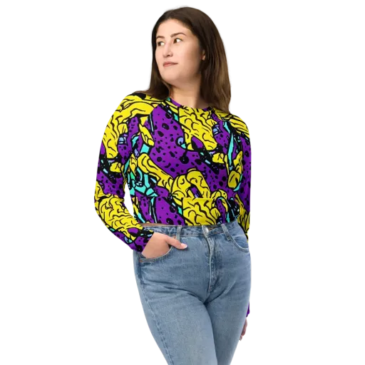 Wild Prism on a Long Sleeve Crop Top