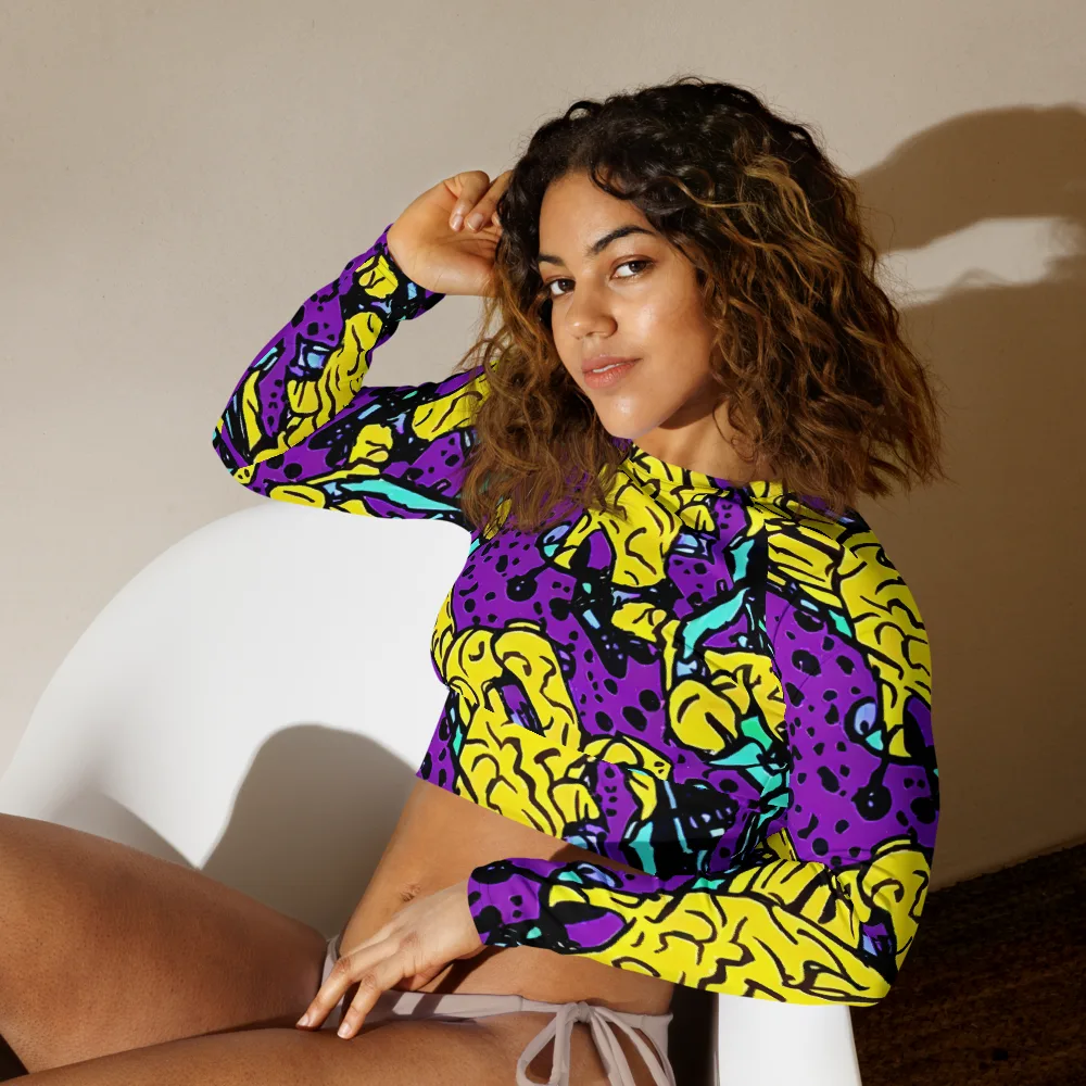 Wild Prism on Long Sleeve Crop Top — Left Front