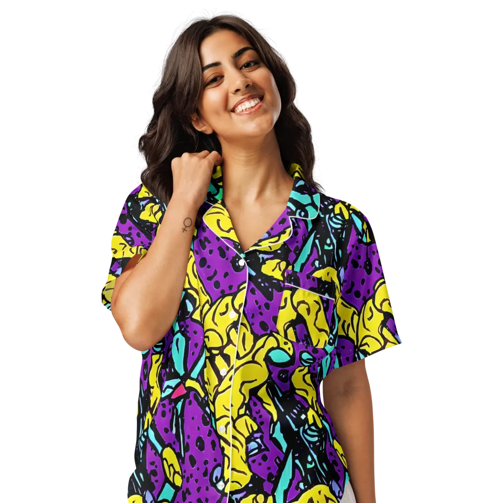 Wild Prism on Women's Short Sleeve Pajama Top — Front