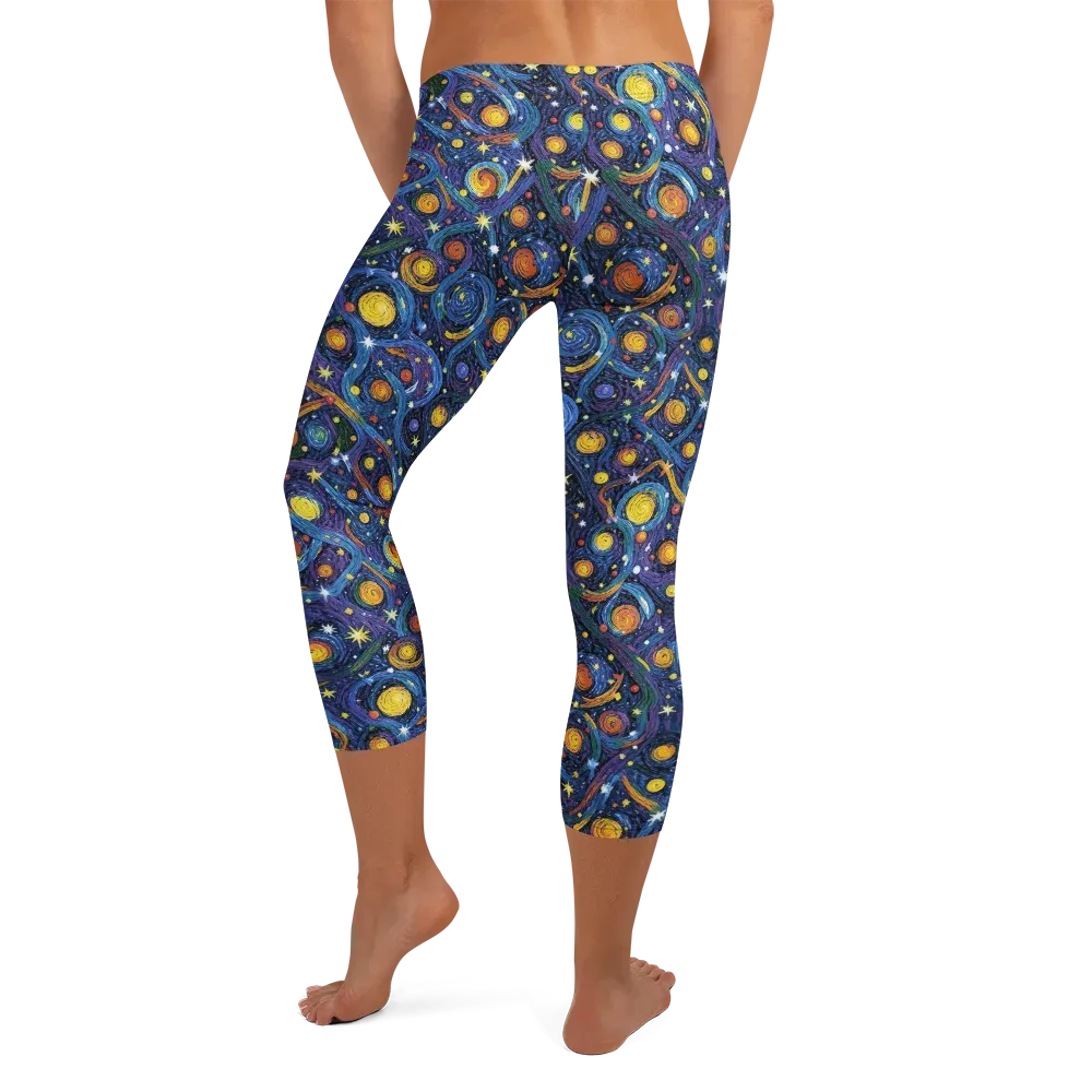 Starry Spiral on Capri Leggings — Back