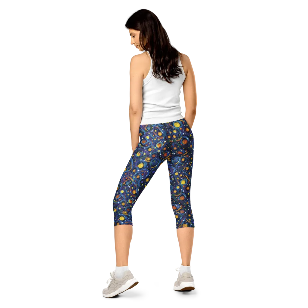Starry Spiral on Capri Leggings — Back