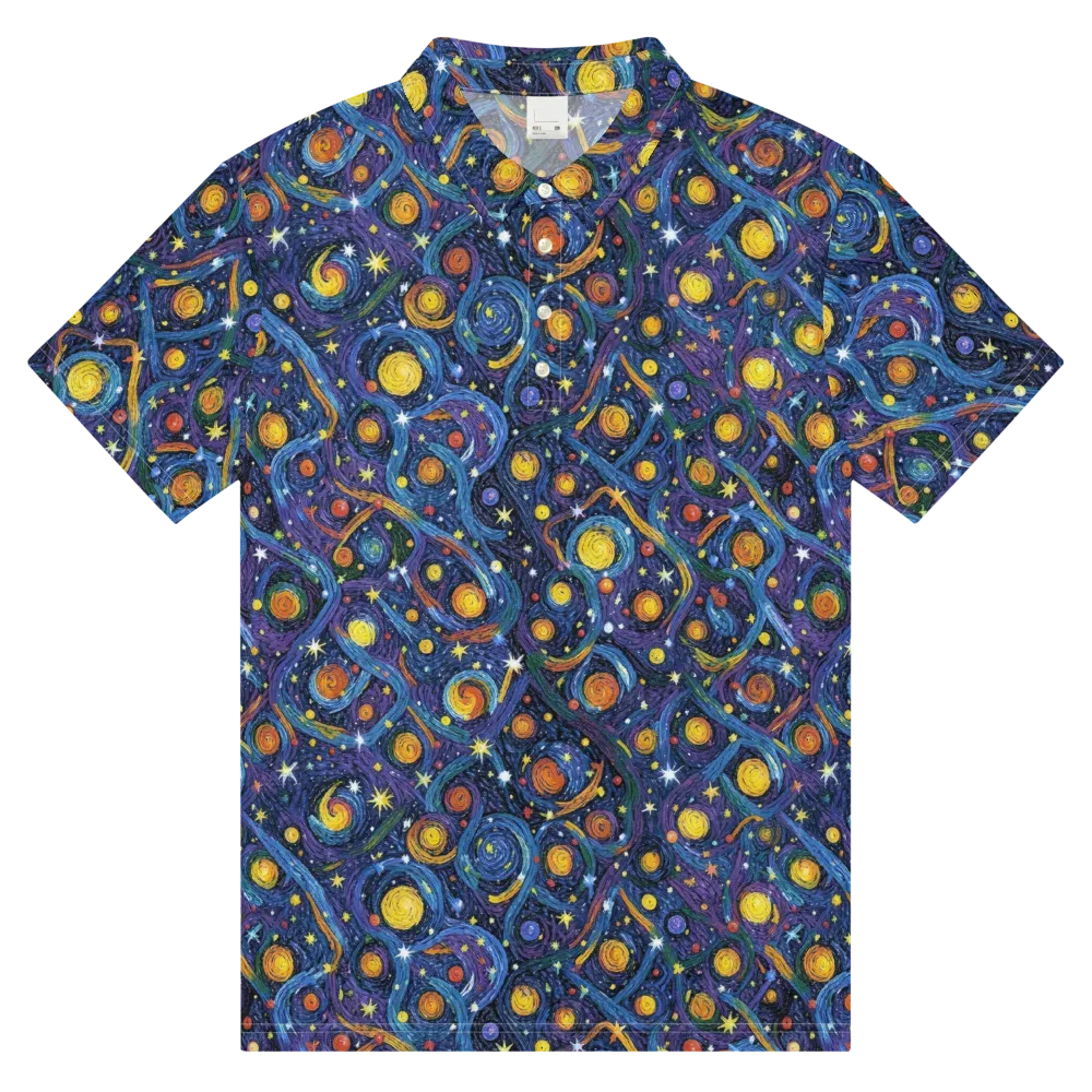 Starry Spiral on Men's Slim Fit Polo Shirt — Front
