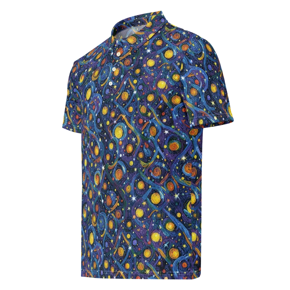 Starry Spiral on Men's Slim Fit Polo Shirt — Left Front