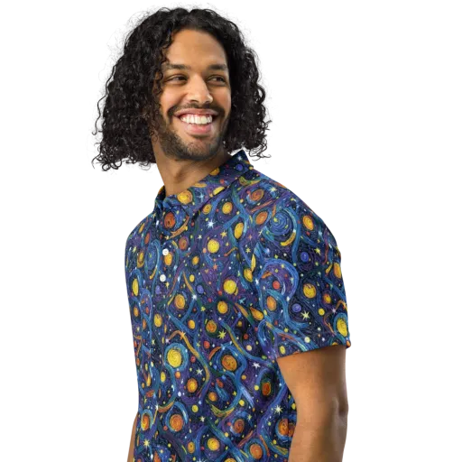 Starry Spiral on a Men's Slim Fit Polo Shirt