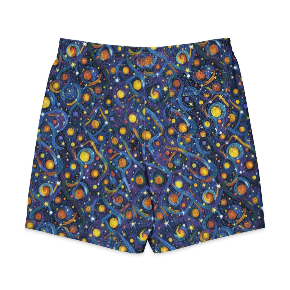 Starry Spiral on Men's Board Shorts — Back
