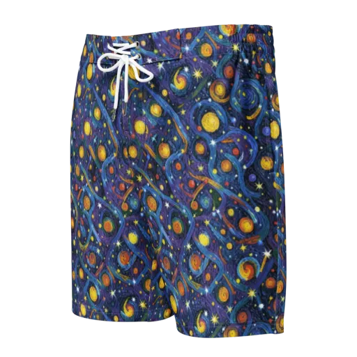 Starry Spiral on a Men's Board Shorts