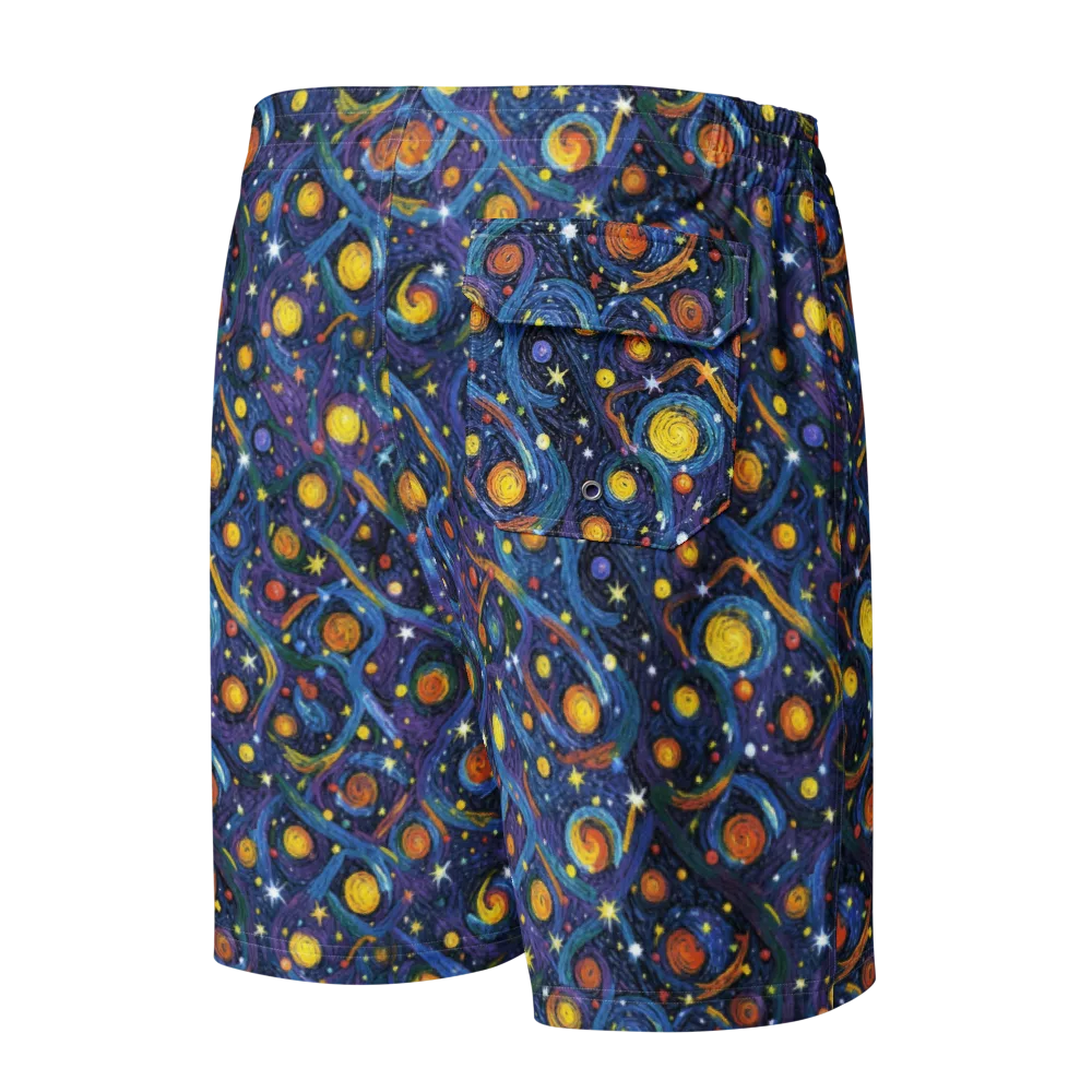 Starry Spiral on Men's Board Shorts — Back