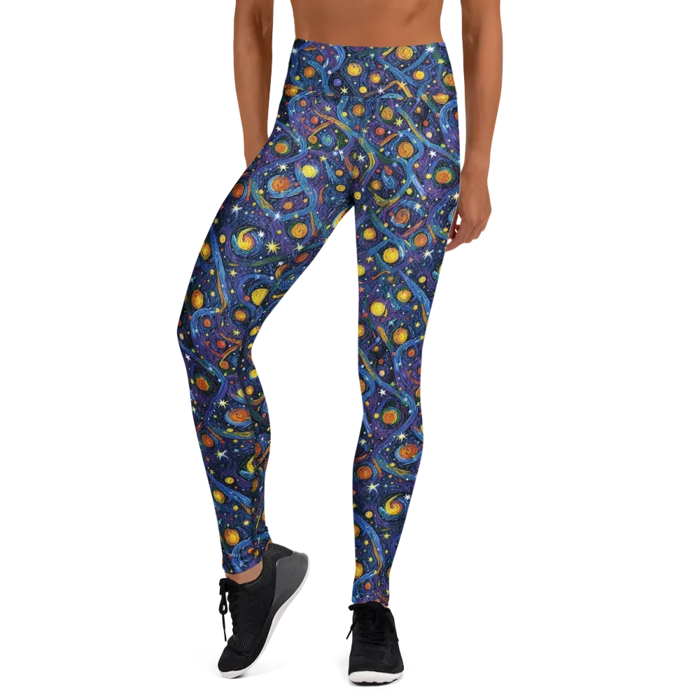 Starry Spiral on Yoga Leggings — Front