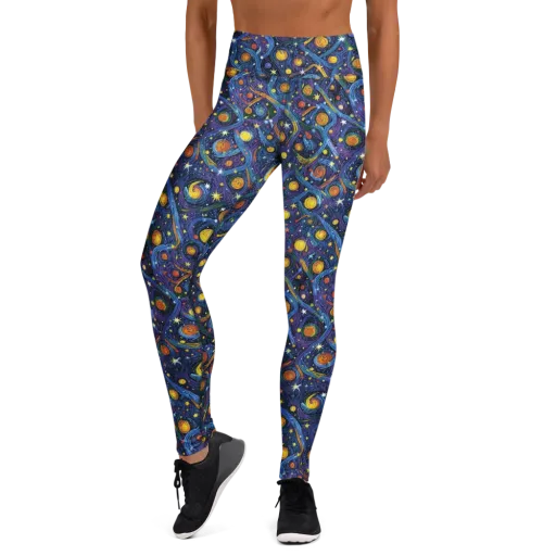 Starry Spiral on a Yoga Leggings