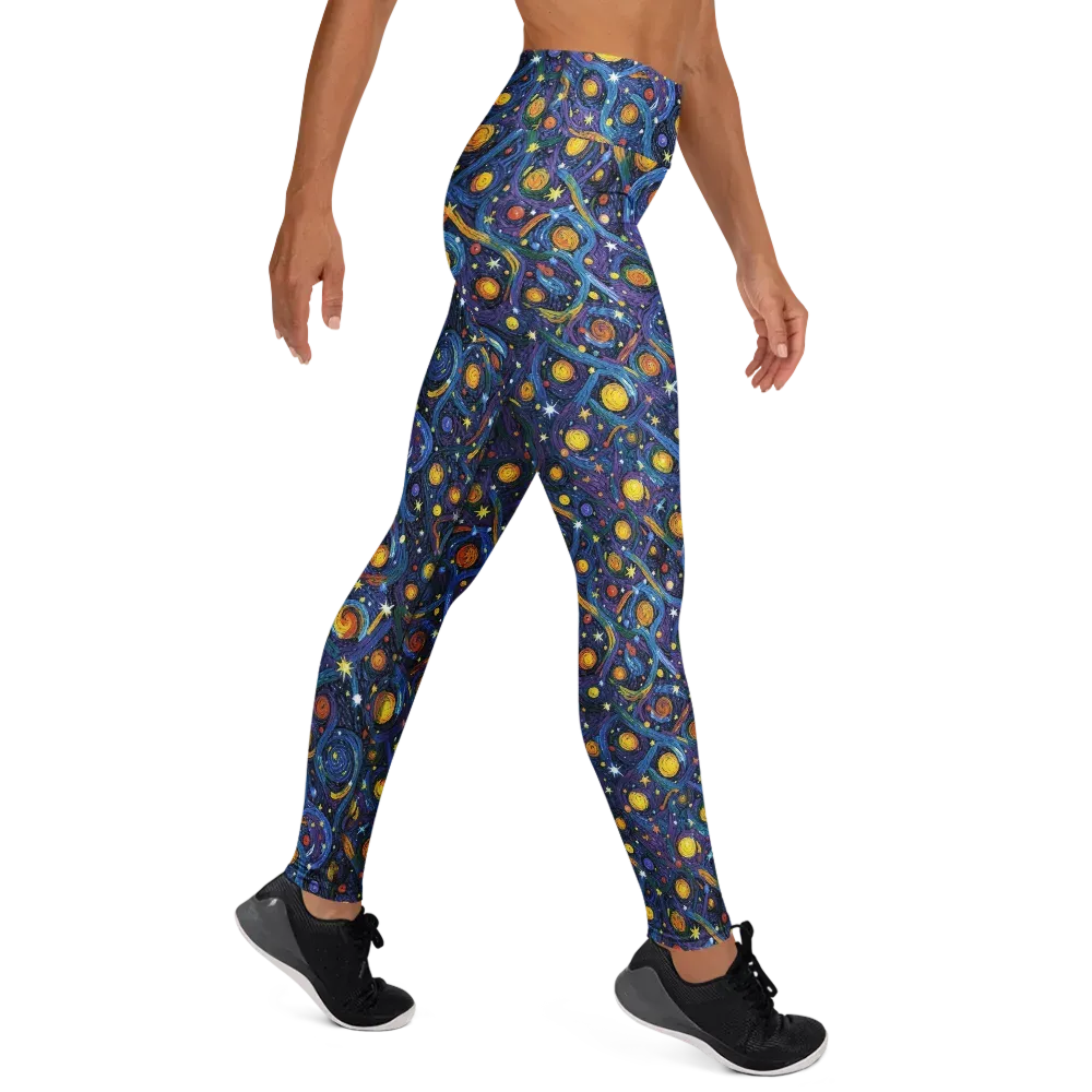 Starry Spiral on Yoga Leggings — Right
