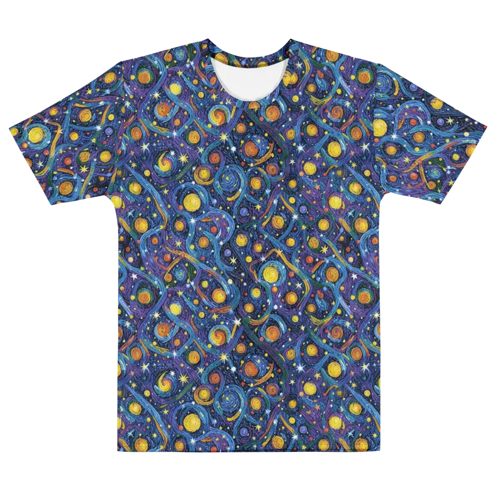 Starry Spiral on Men's Cotton Crew Neck T-Shirt — Front