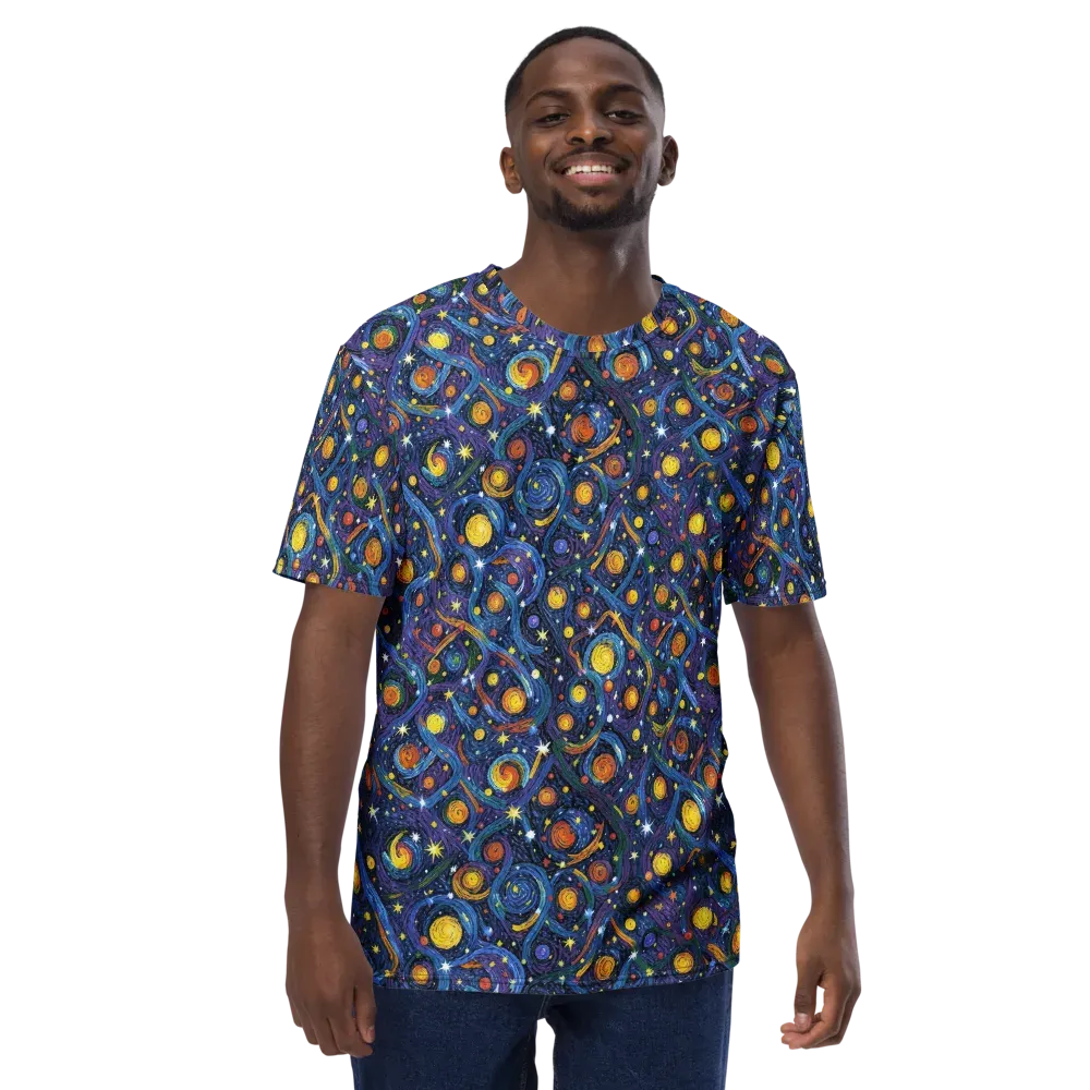Starry Spiral on Men's Crew Neck T-Shirt — Front