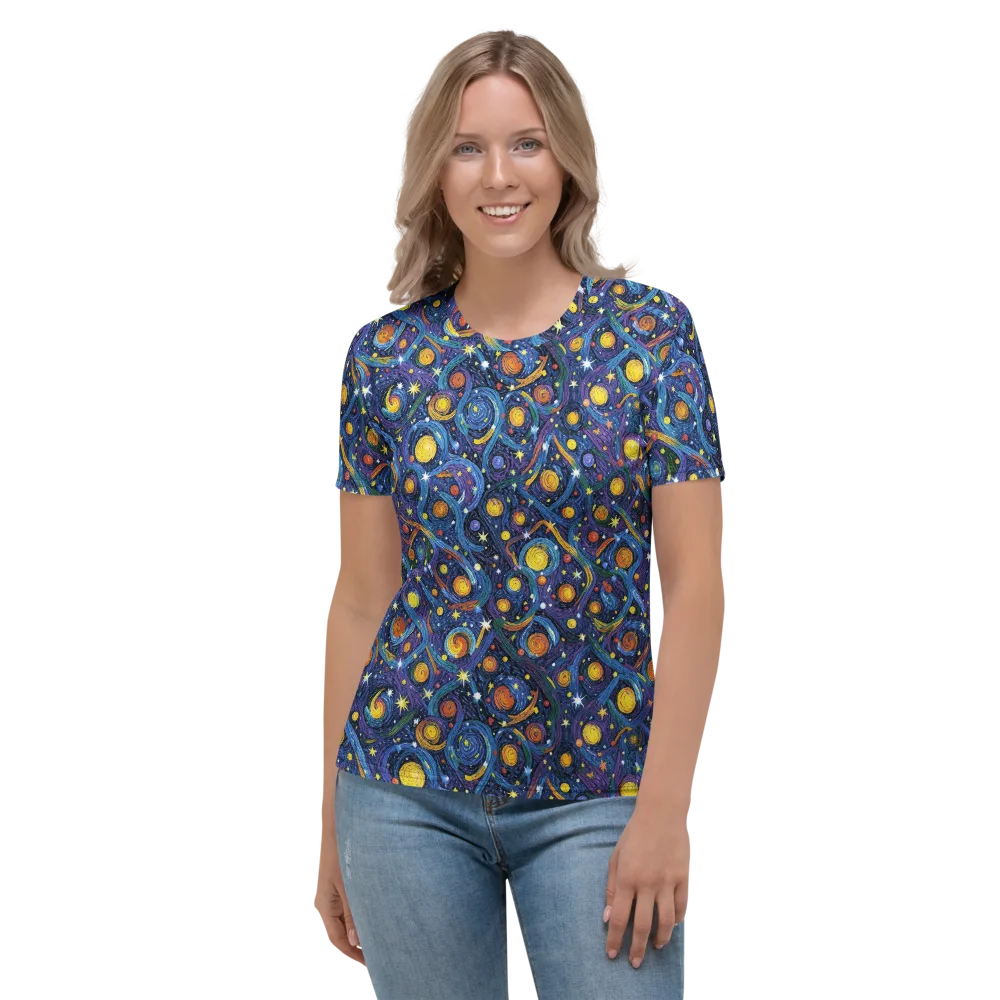 Starry Spiral on Women's Crew Neck T-Shirt — Front