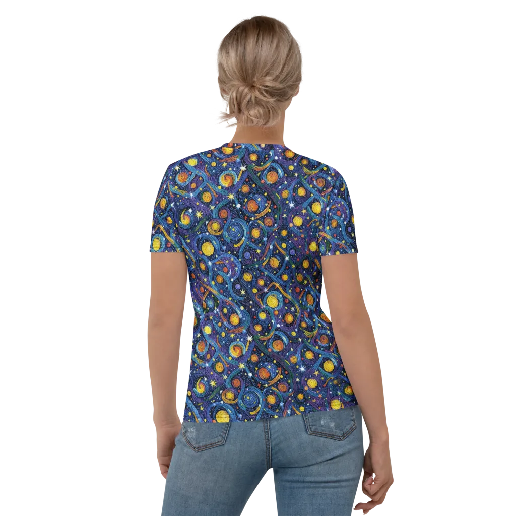Starry Spiral on Women's Crew Neck T-Shirt — Back