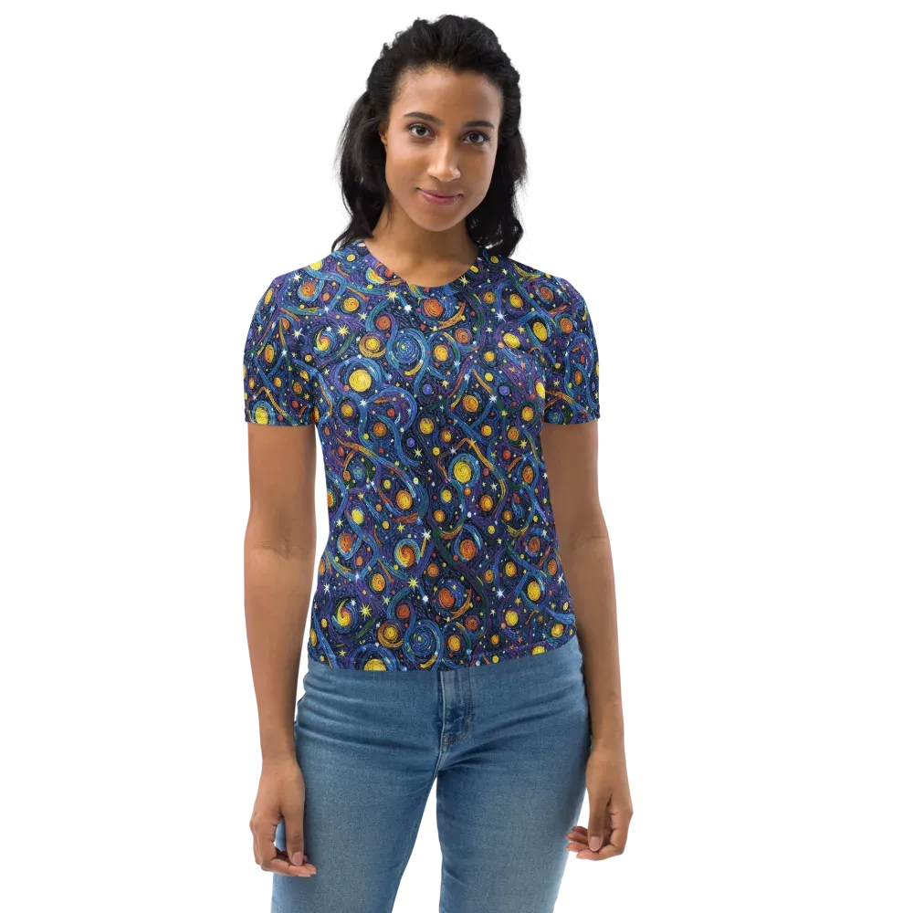 Starry Spiral on Women's Crew Neck T-Shirt — Front