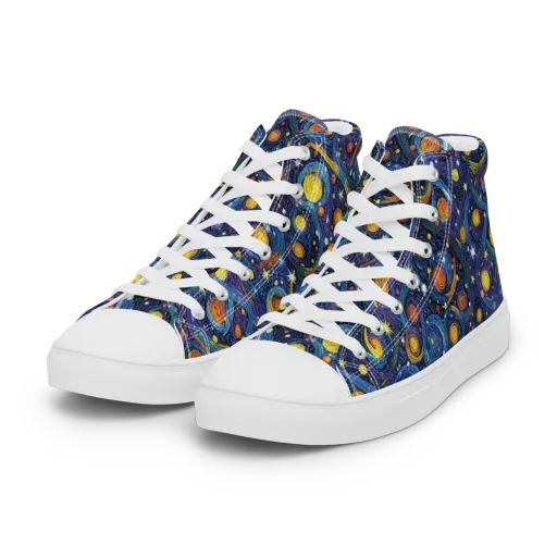 Starry Spiral on a Women's High Top Canvas Shoes