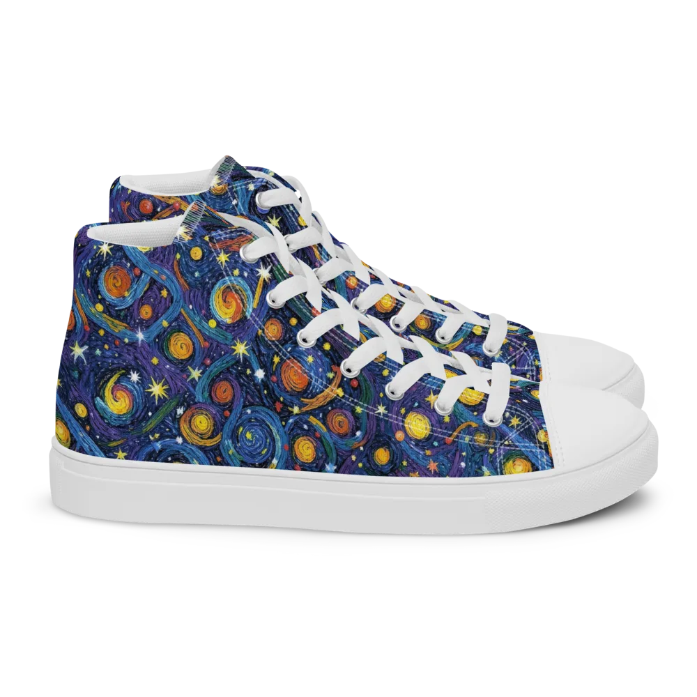 Starry Spiral on Women's High Top Canvas Shoes — Right