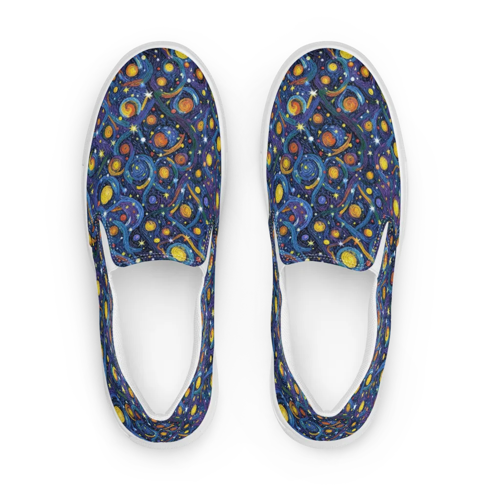 Starry Spiral on Men's Slip-On Canvas Shoes — Front