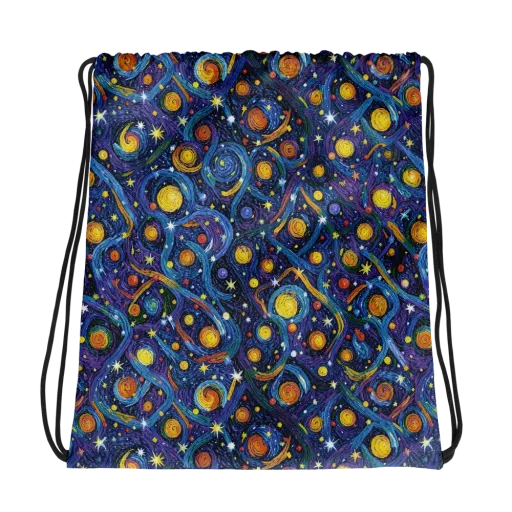 Starry Spiral on a Drawstring Bag