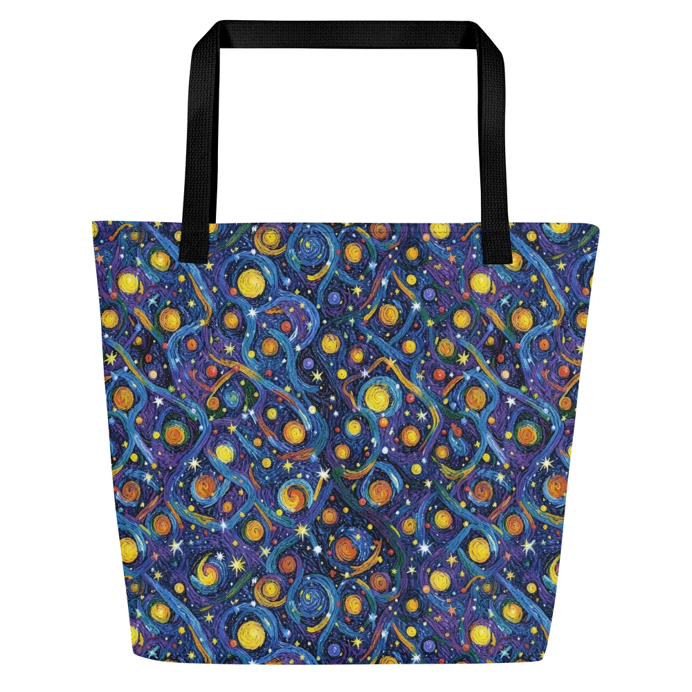 Starry Spiral on Large Tote Bag W/ Pocket — Front