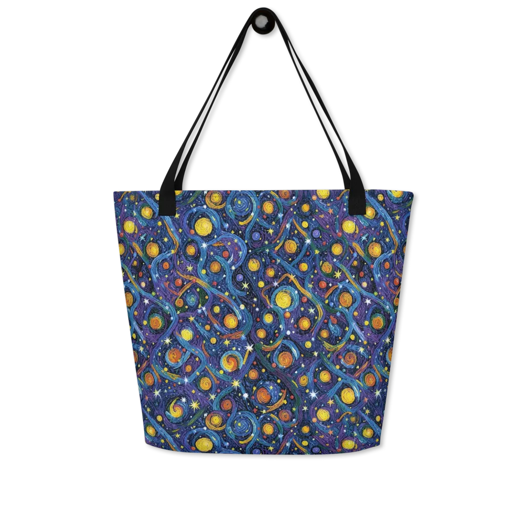 Starry Spiral on Large Tote Bag W/ Pocket — Front