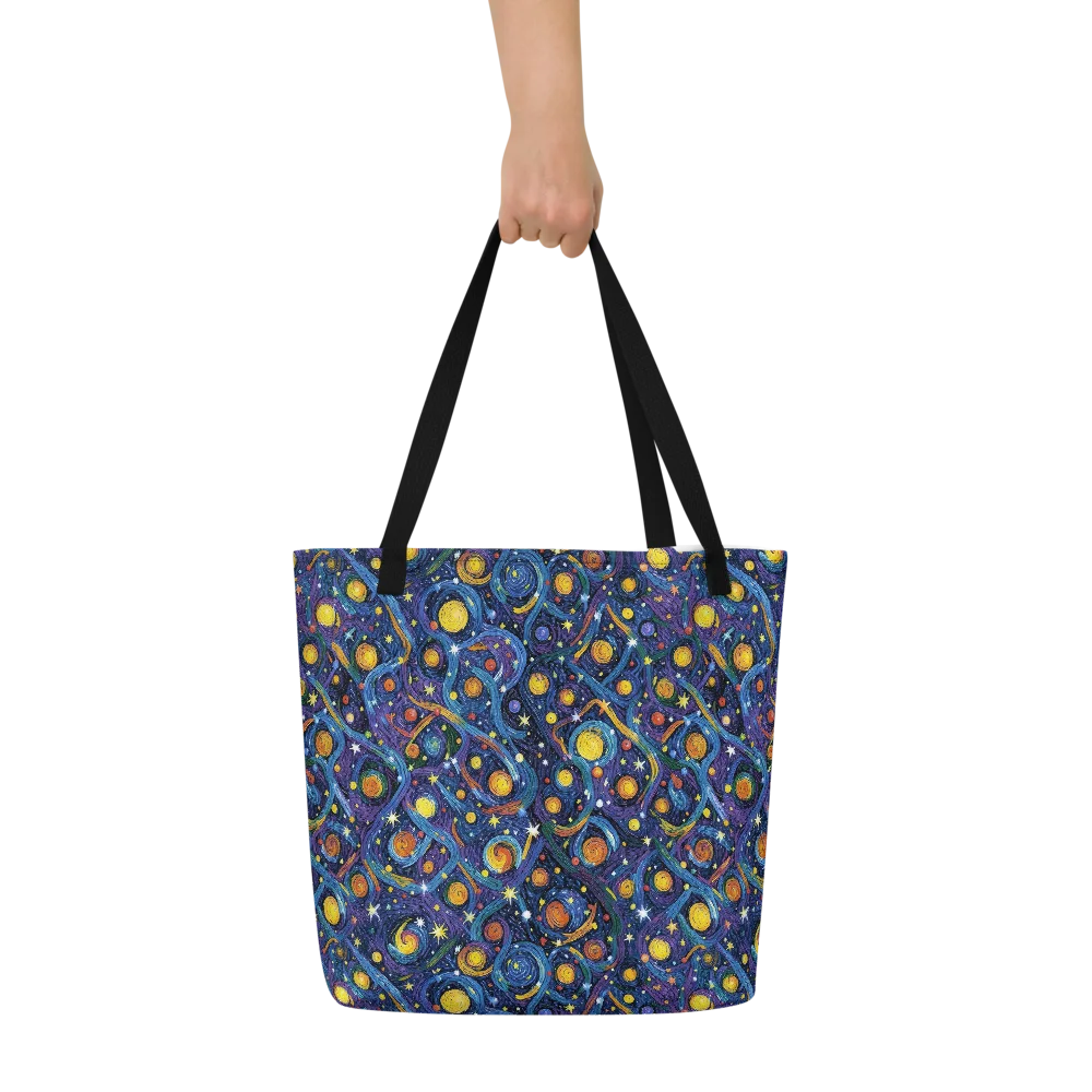 Starry Spiral on Large Tote Bag W/ Pocket — Front