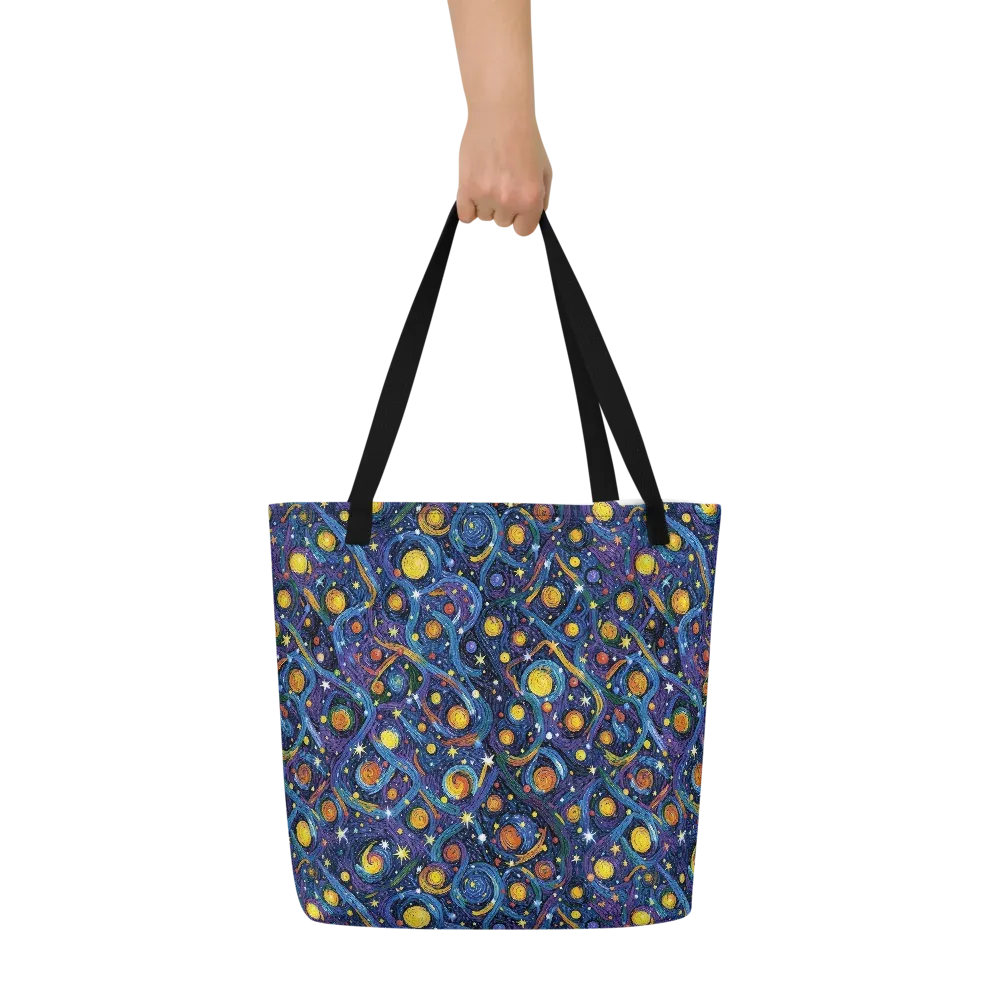Starry Spiral on Large Tote Bag W/ Pocket — Front
