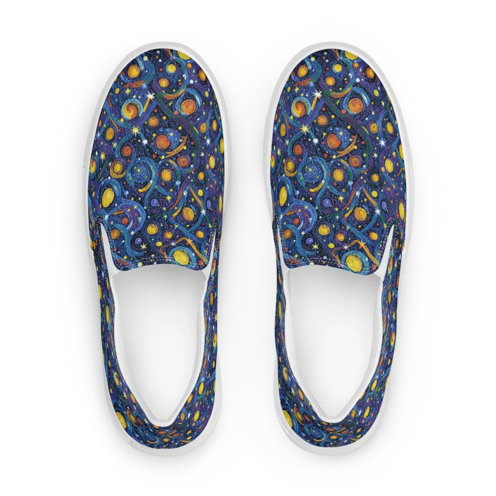 Starry Spiral on Women's Slip-On Canvas Shoes — Front