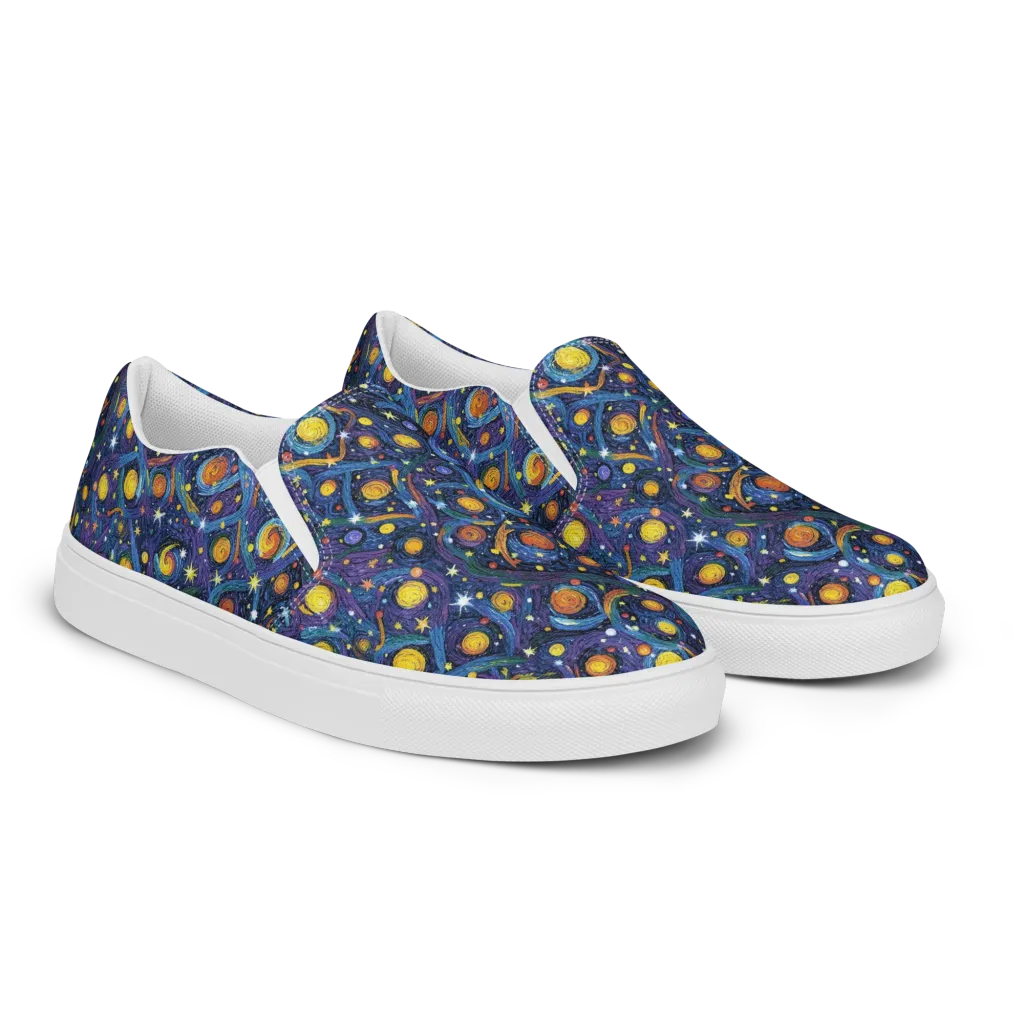 Starry Spiral on Women's Slip-On Canvas Shoes — Right Front