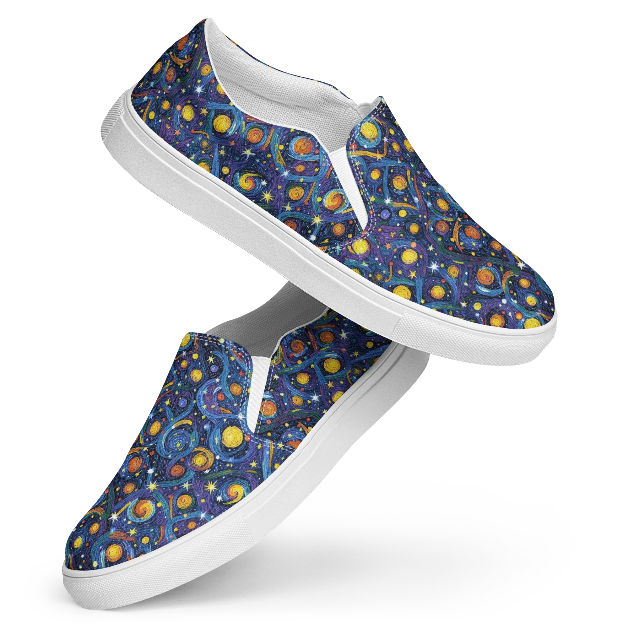 Starry Spiral on Women's Slip-On Canvas Shoes — Front