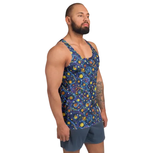 Starry Spiral on a Men's Tank Top