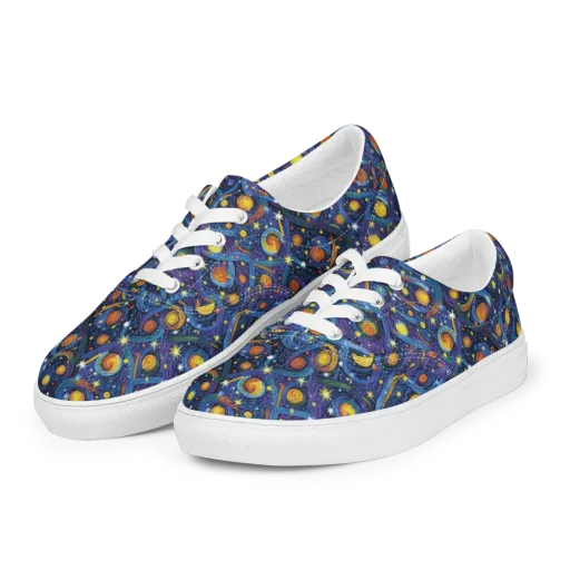 Starry Spiral on a Men's Lace-Up Canvas Shoes